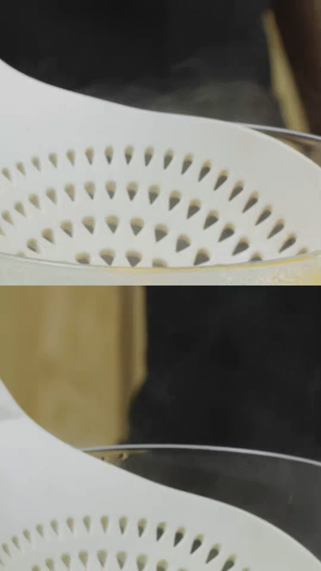 玉米筍對半切開、口蘑切片、豌豆去殼